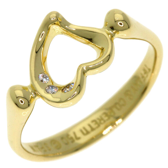 TIFFANY 18k Gold Diamond Heart Ring - Picture 2 of 8